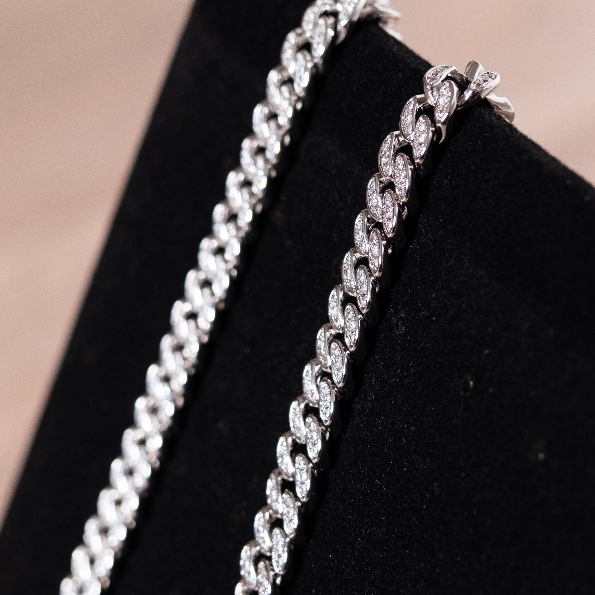 Mens Necklace Diamond Necklace Chain Men Silver Mens Chain 8mm