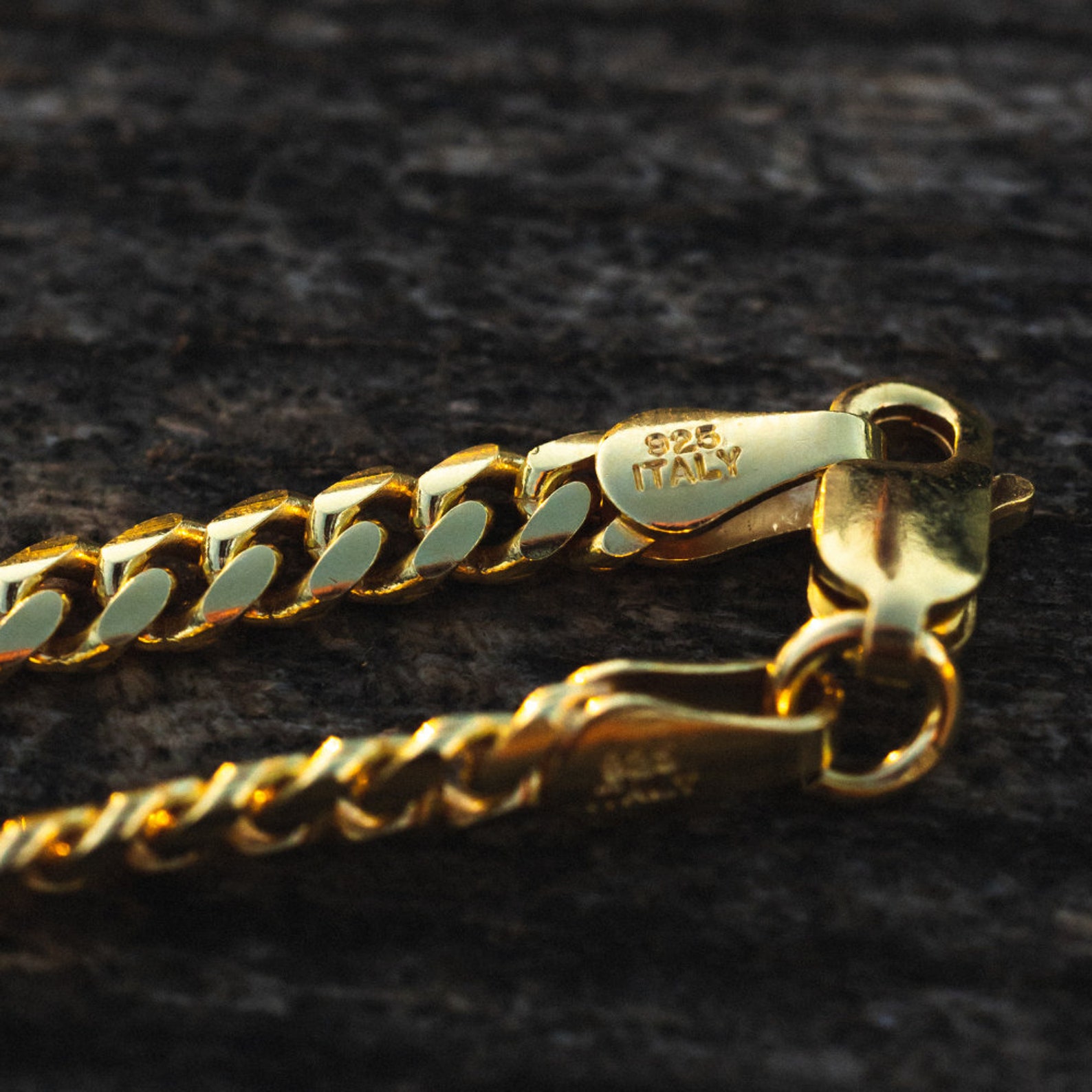 3mm Thin Gold Chain 18K Gold Cuban Chain Mens Gold Chain Etsy UK