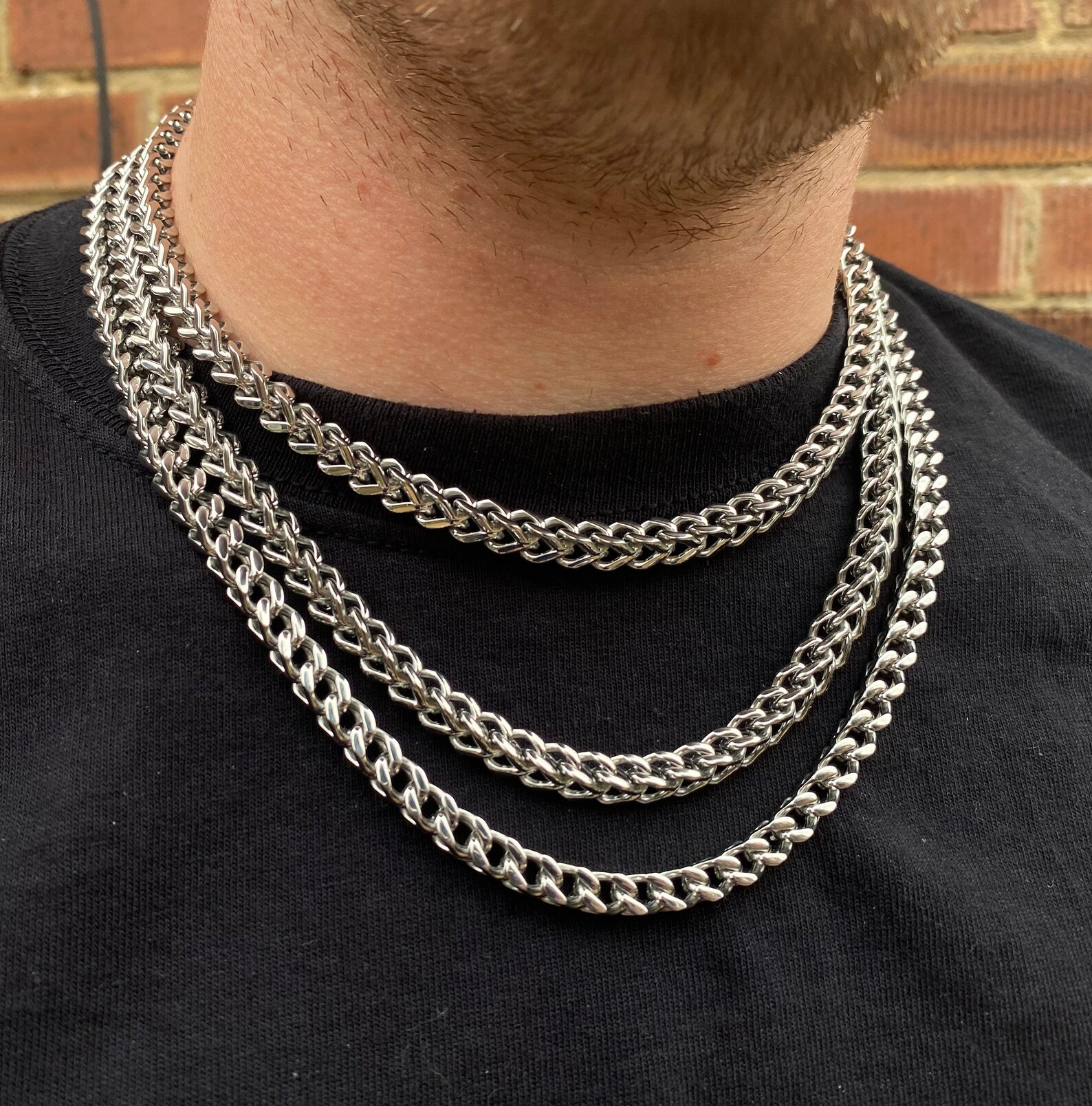 Silver Franco Chain Mens Silver Chain 4MM Silver Necklace Etsy