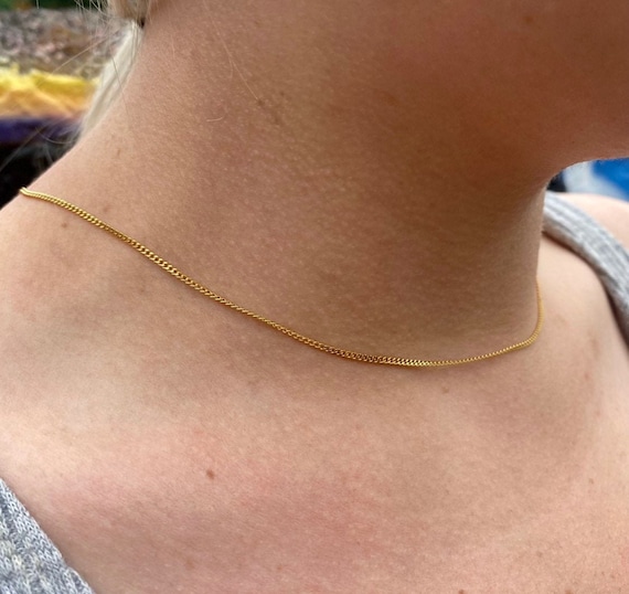 Choker necklace 18k sale gold