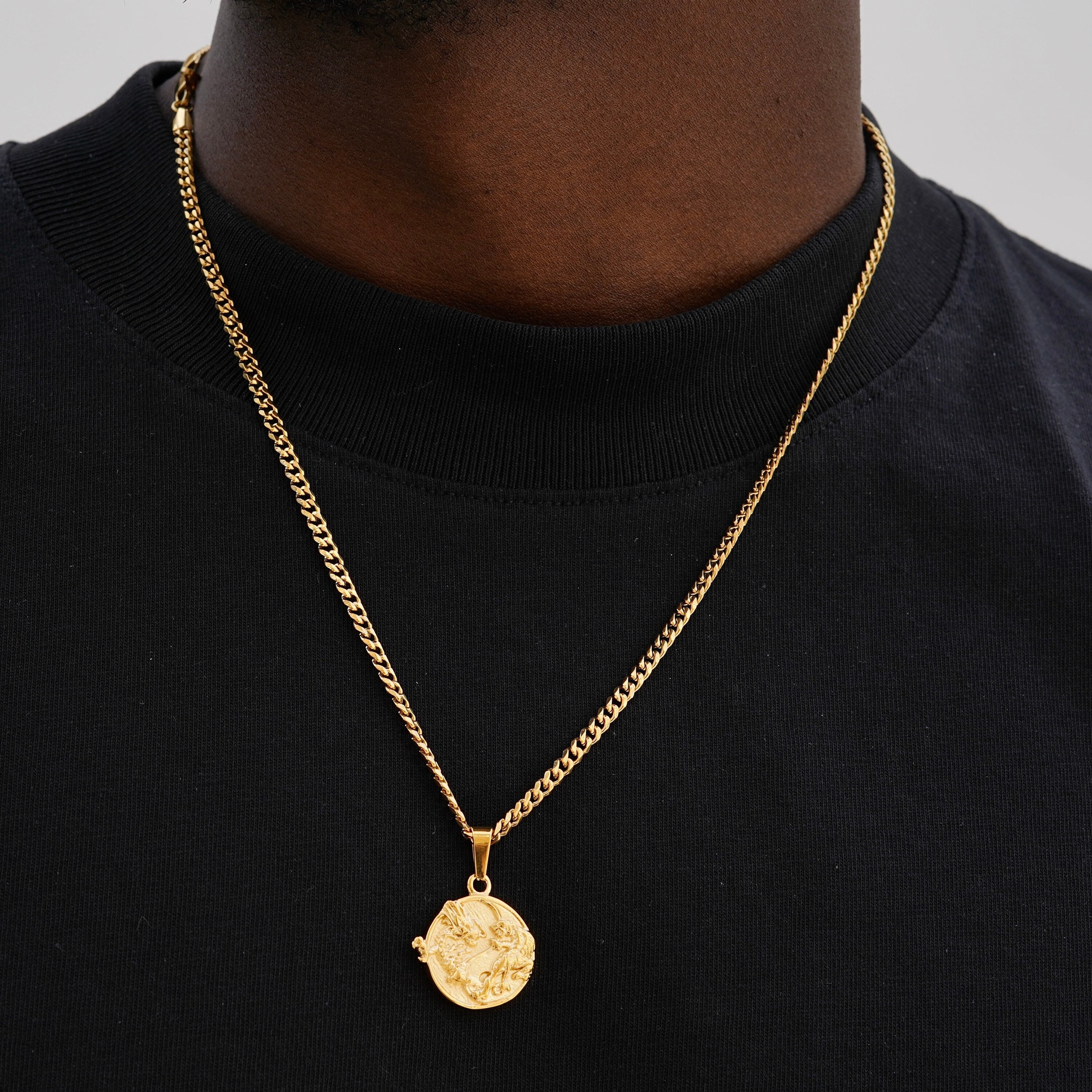 East Goldplated Ketting Grote Draak - All the Luck in the World