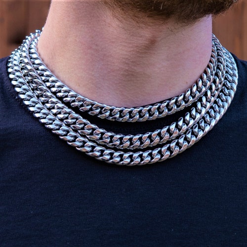 Thick Silver Cuban Link Chain 12mm 