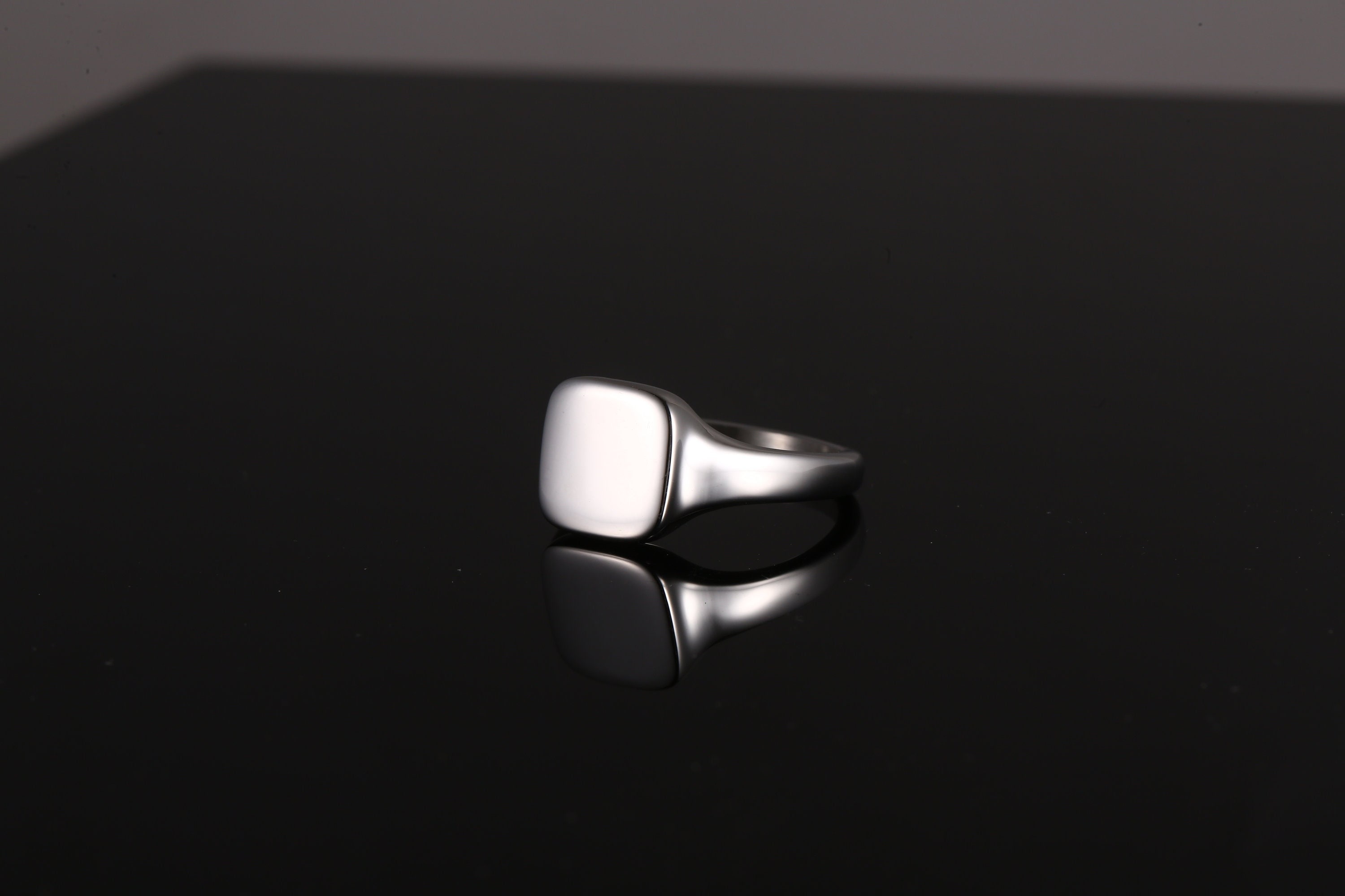 Mens Ring - Square Silver Signet Ring - Mens Pinky Rings - Signet