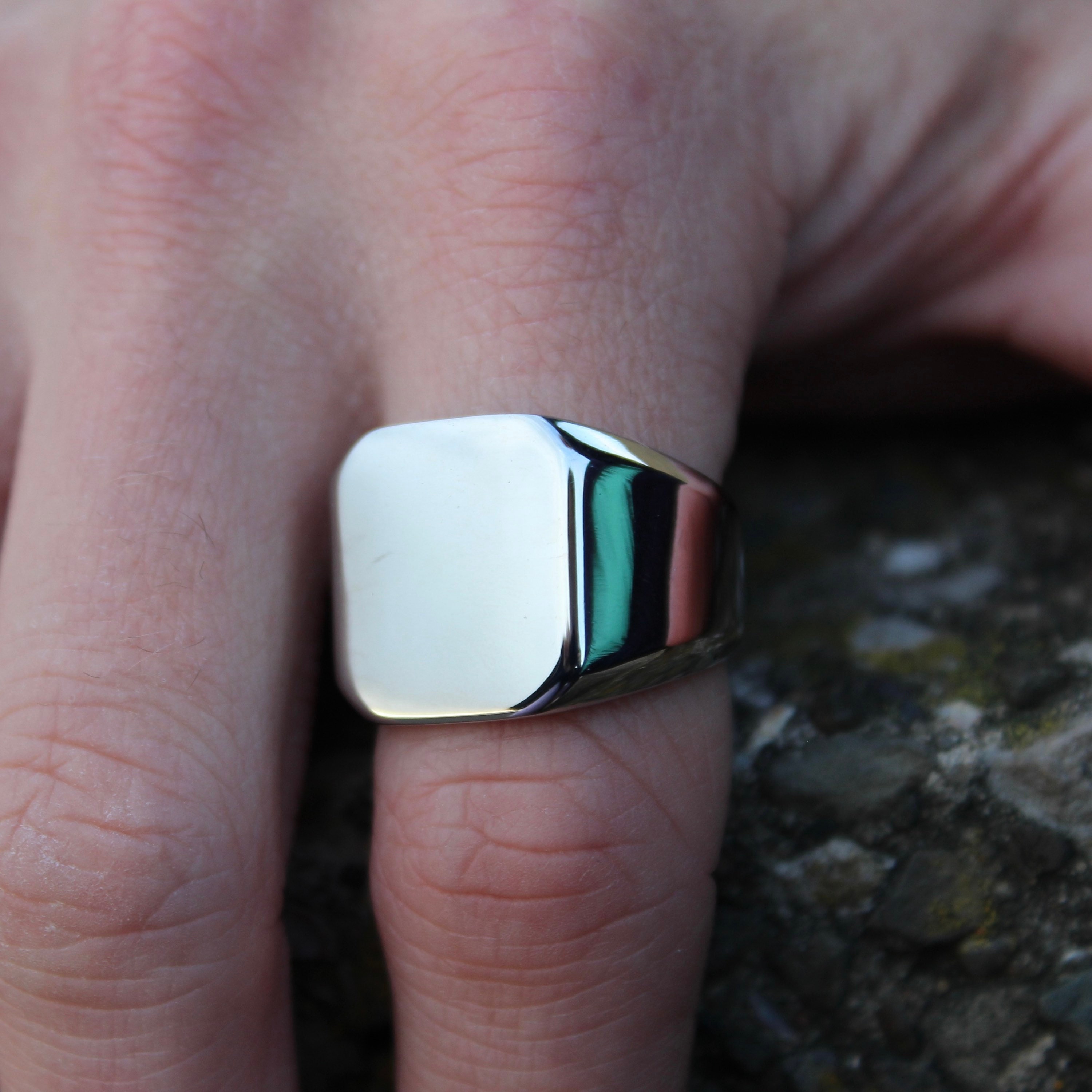 Mens Ring Signet Ring Stainless Steel Stainless Steel Pinky