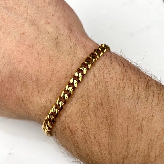 Pulsera de oro de para hombres Cadena 5mm de - Etsy México