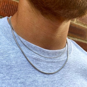 Silver Snake Chain, Mens Necklace, Silver Chain 2mm, Mens Gold Chain Necklace For Men, Mens Jewelry Gifts By Twistedpendant