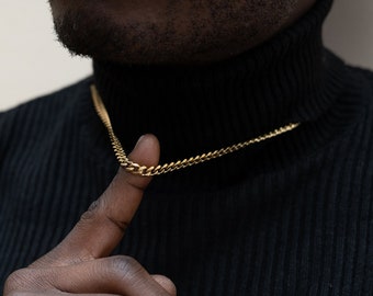 5mm Silver Cuban Link Chain Mens Silver 