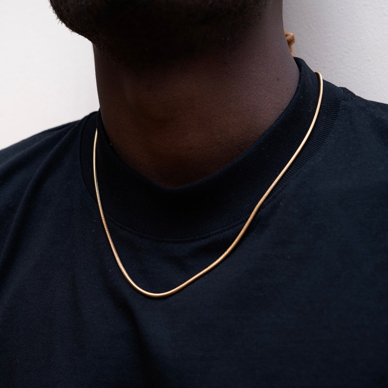 2mm Gold Chain Necklace Mens Gold Snake Chain Thin Gold - Etsy