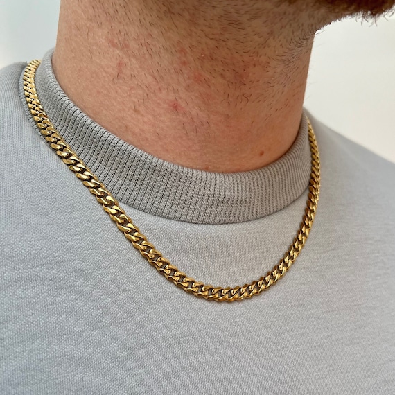 STYLE Mens Cuban Link Chain Miami Cuban Necklace 18k Gold Silver Diamond  Cut Stainless Steel Chain for Men13mm 10mm Iced Out Hip Hop Jewelry -  Walmart.com