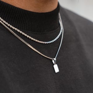 Silver Rope Chain Necklace For Men - Thin Mens Chain Silver Link Chain, Mens Jewellery - Mens Necklace Chain By Twistedpendant