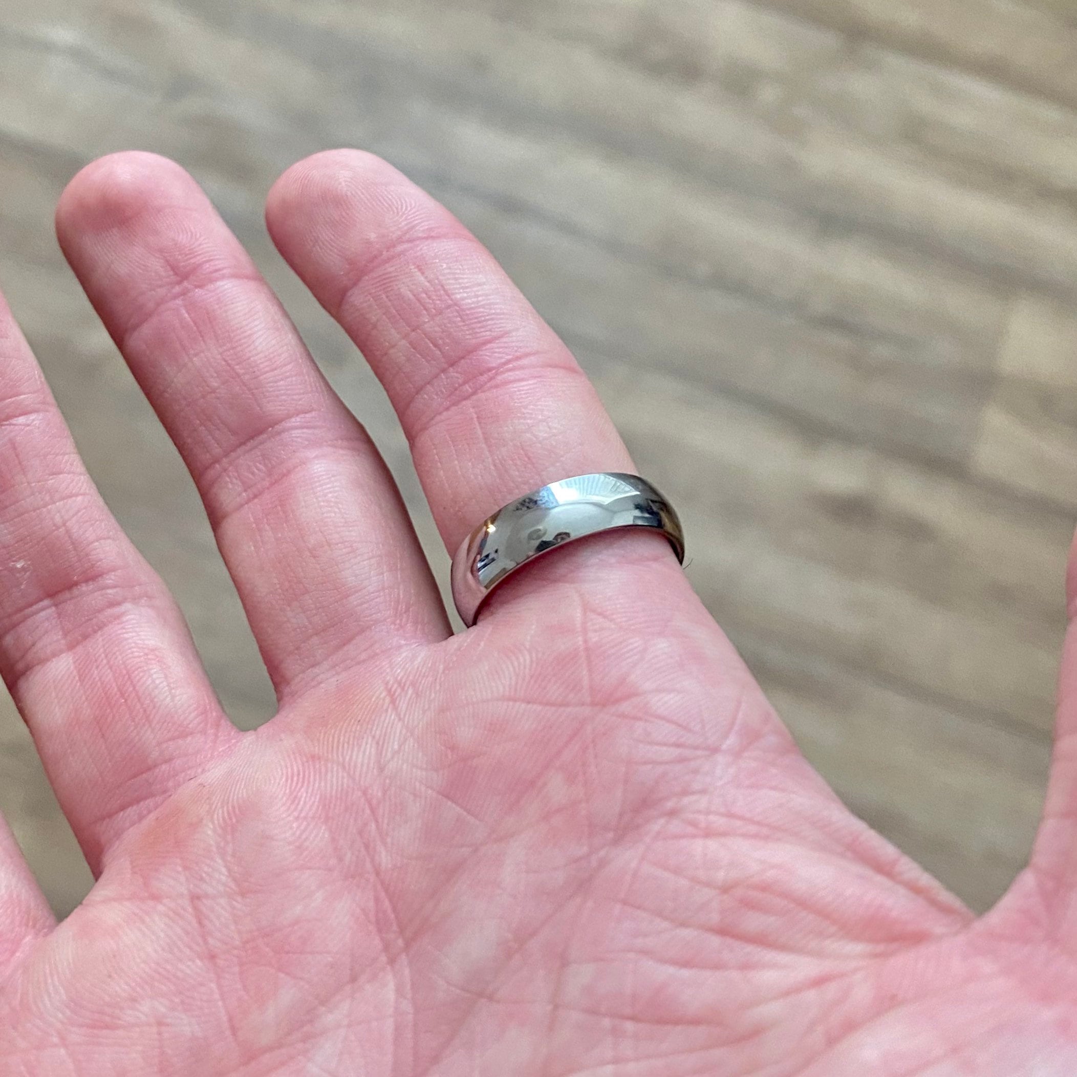 Mens Ring Silver Polished Band Ring Mens Stainless Steel Ring Etsy