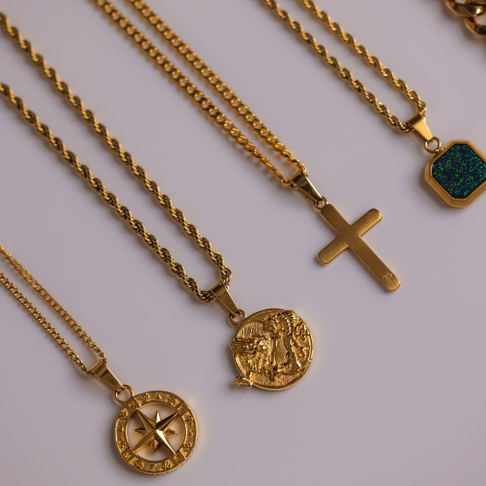 COLLANA CON CROCIFISSO IN ORO GIALLO E BIANCO 18 KT