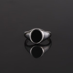 Mens Ring, Onyx Signet Ring, Mens Signet Ring, Black Onyx Oval Ring For Men, Silver Pinky Rings Men, Boys / Womens Ring - By Twistedpendant image 12