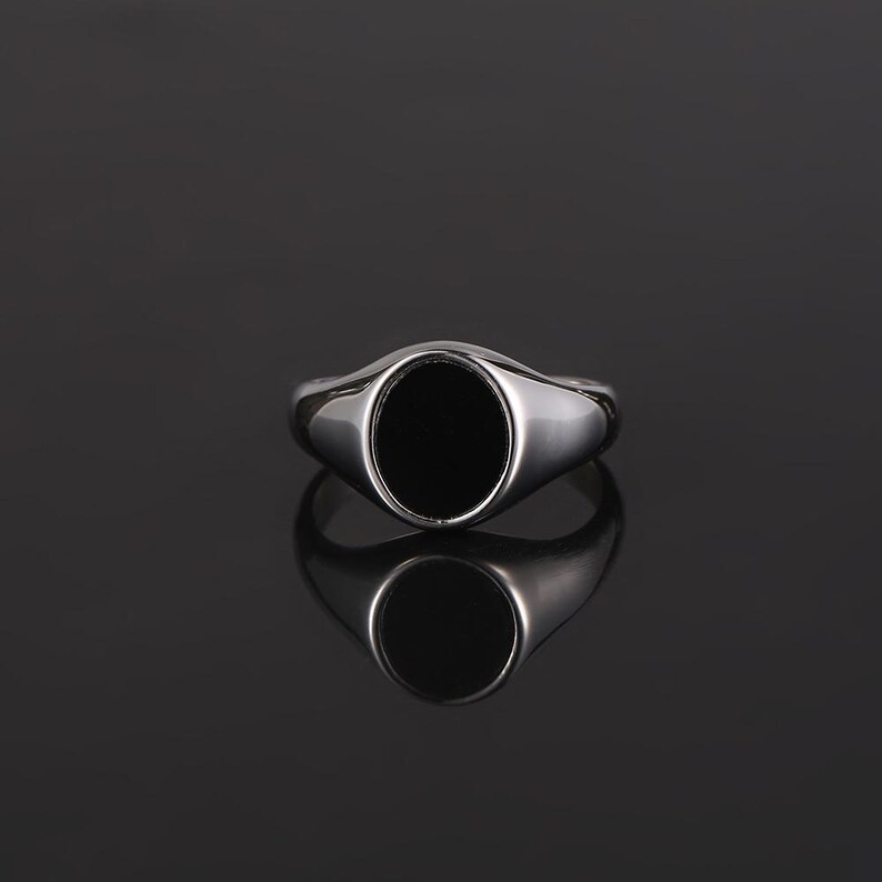 Mens Ring, Onyx Signet Ring, Mens Signet Ring, Black Onyx Oval Ring For Men, Silver Pinky Rings Men, Boys / Womens Ring - By Twistedpendant image 12