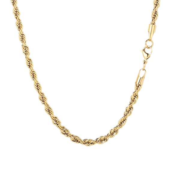 18K Gold Rope Chain Men Mens Gold 5mm Thick Chains Mens Gold