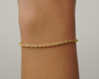 Gold Plated Bracelet Thin Gold Rope Bracelet Chain Dainty Gold Womens  Bracelets Minimalist Gold Chain Bracelets For Women Gifts Her