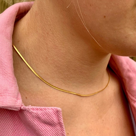 Herringbone Necklace Gold - 41 cm | ani-jewels.com | Bianca Ing