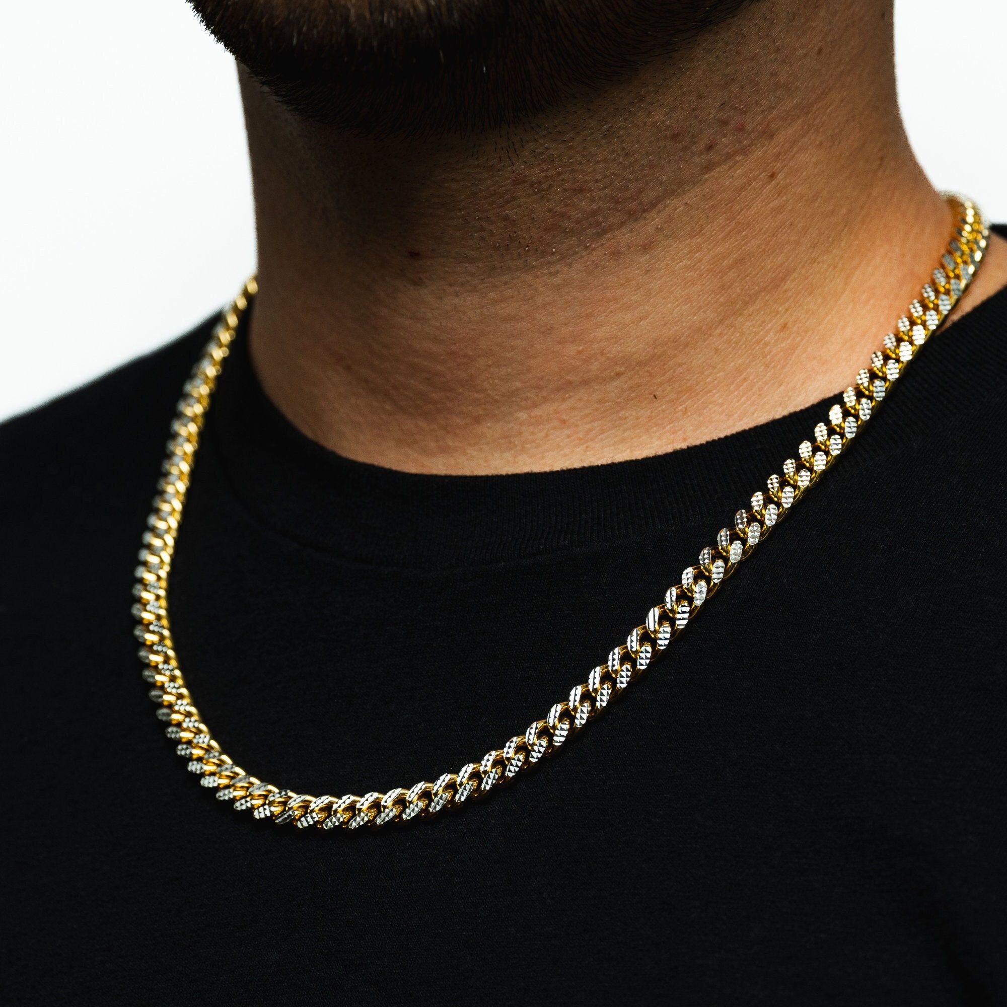 Mens two tone necklaces best sale