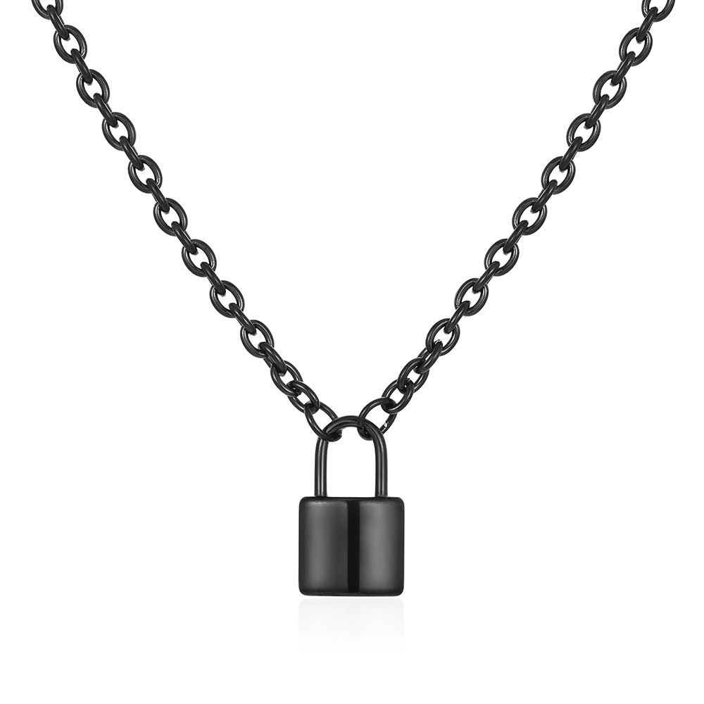Black Padlock Necklace Mens Black Lock Necklace Mens Jewelry Necklace for Men Necklace Lock Chain by Twistedpendant Etsy Canada