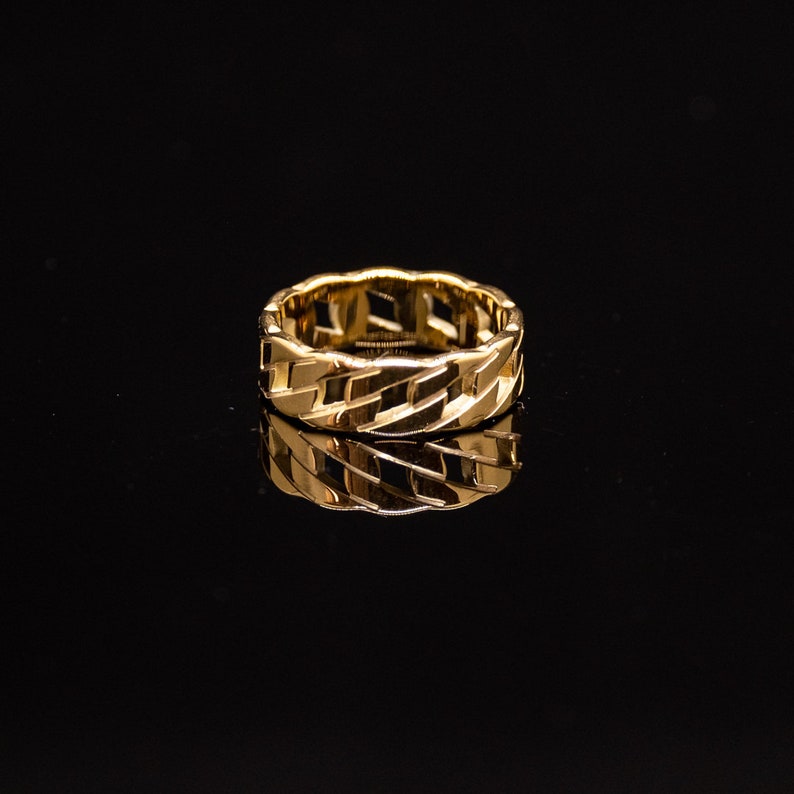 Mens Ring Gold Ring Men Styled Ring Gold- Band Ring- Gold Man Ring ...