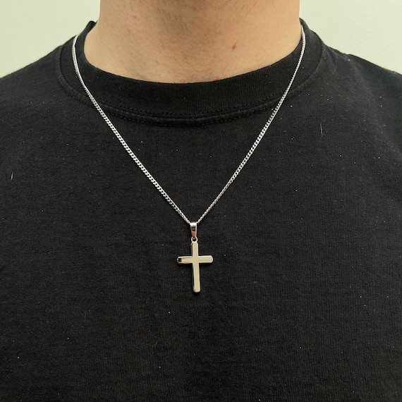 Stainless Steel Irish Celtic Cross Necklace Norse Viking Knot Large Pendant  Men