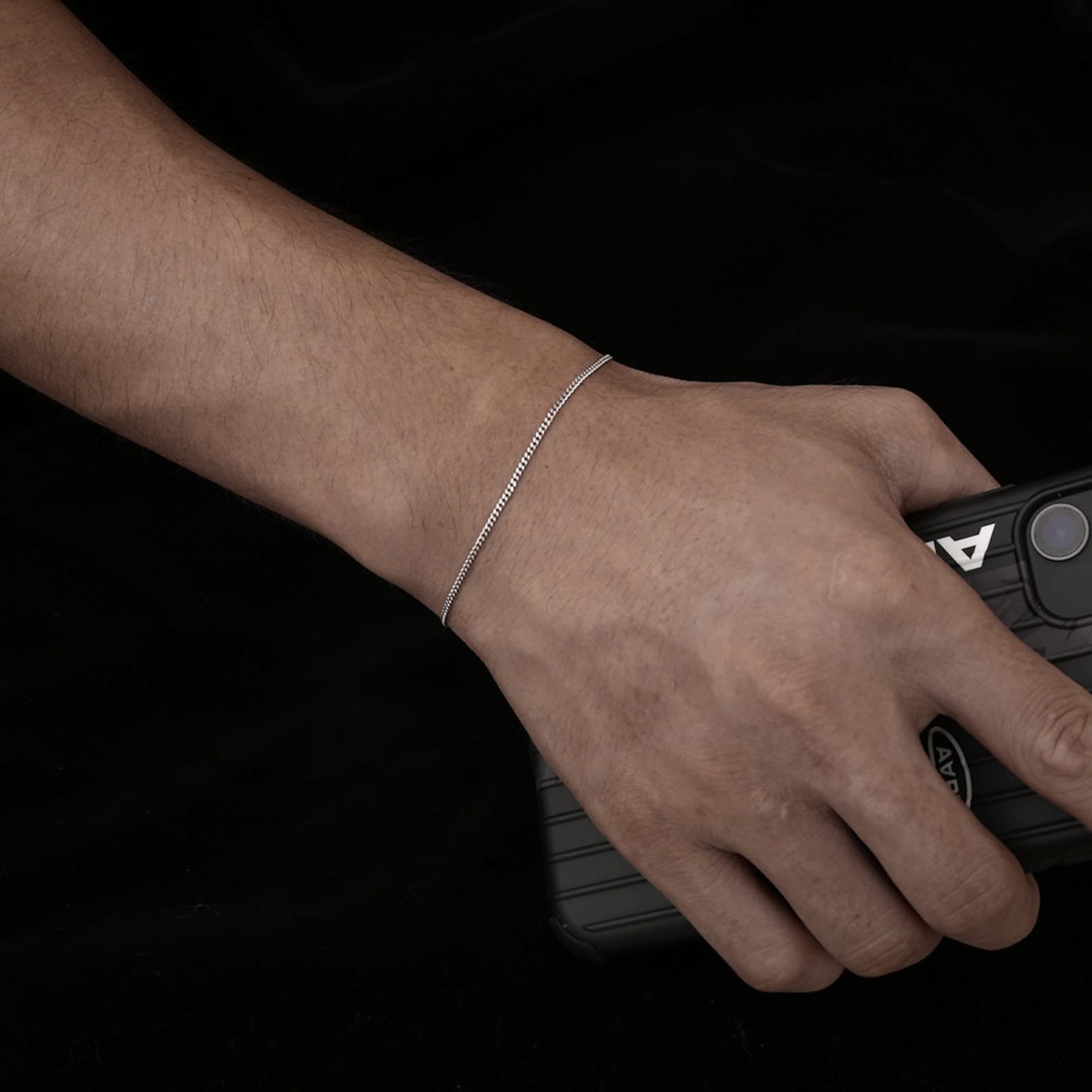 Mens Bracelets Thin Silver Bracelet Cuban Curb 1.5mm Thin Etsy