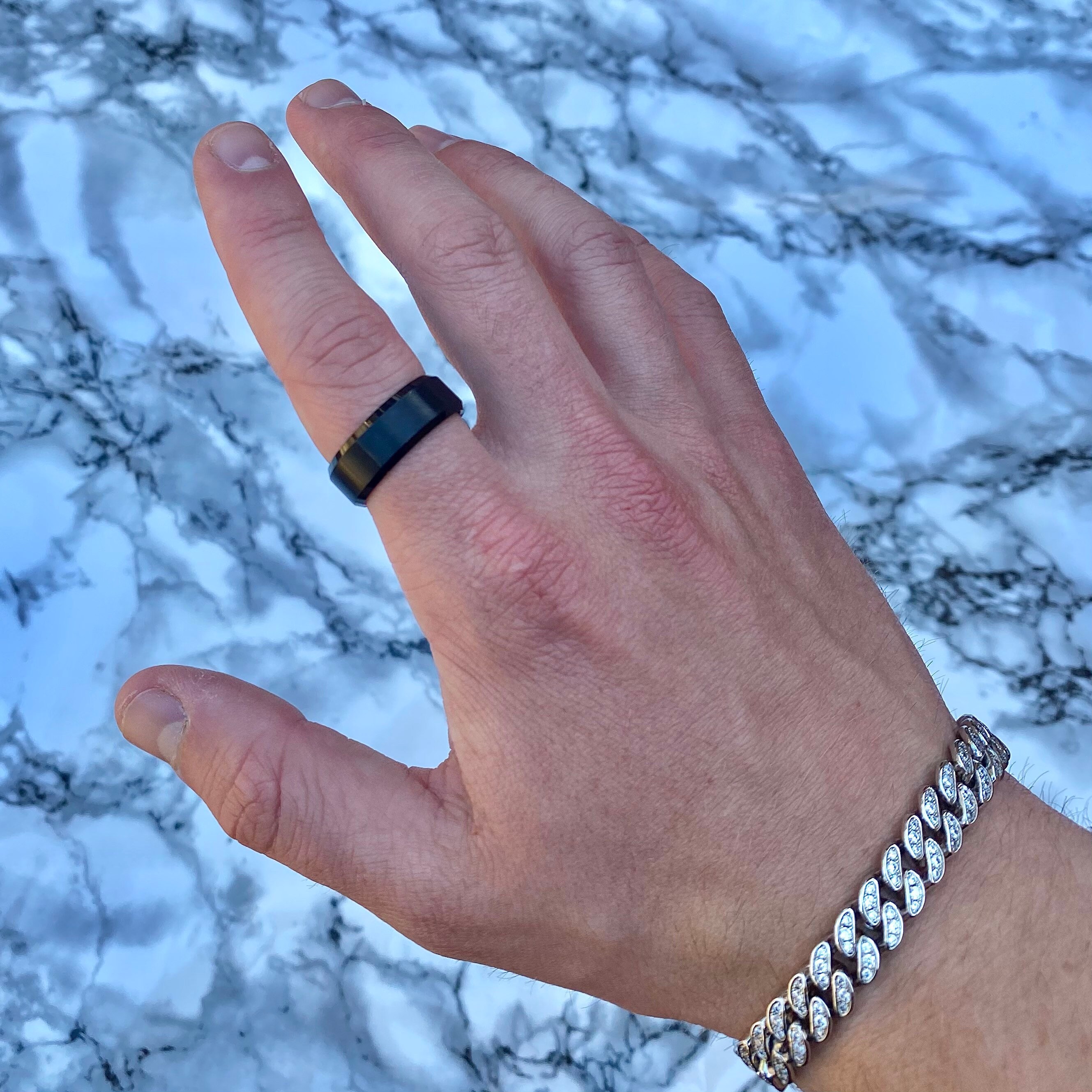 Mens Ring Black Band Ring Mens Brushed Ring 8mm Black Signet Ring Large Rings For Men Mens Jewelry Black Ring By Twistedpendant