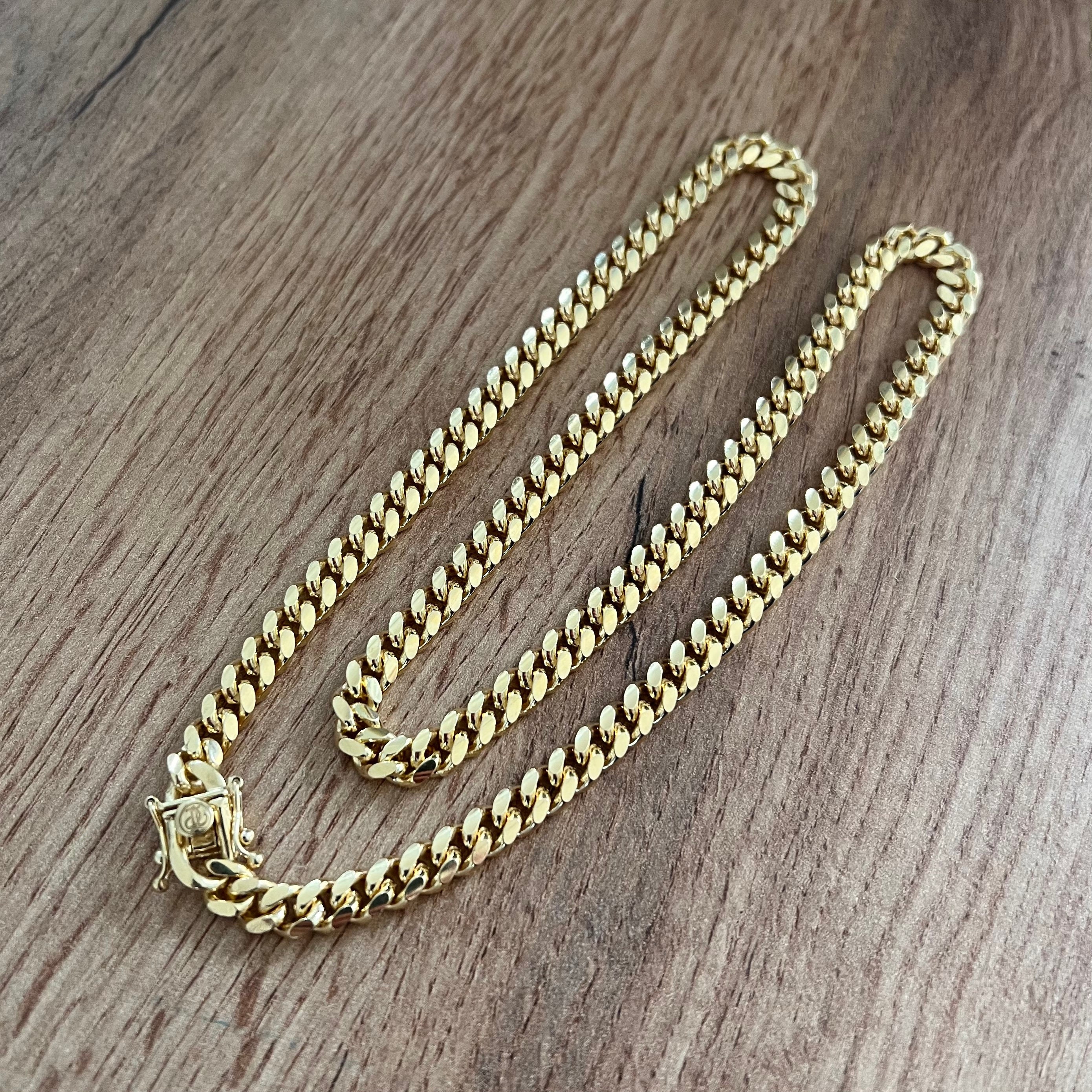 Thick 23K Gold Chain - Gold Miami Cuban Link Chain - Mens