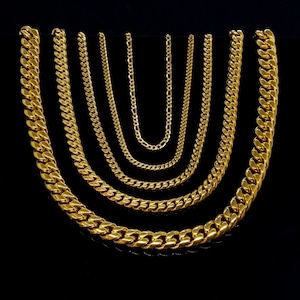 18k Gold Chain Necklace Chain Mens Gold Cuban - By Twistedpendant