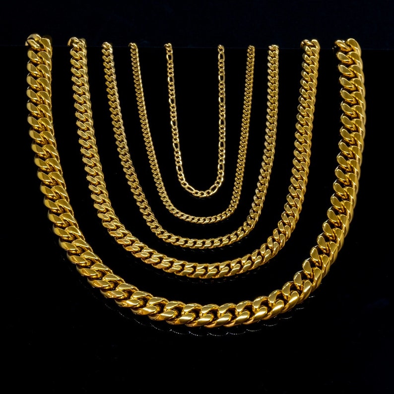 18k Gold Chain Necklace Chain Mens Gold Cuban - By Twistedpendant