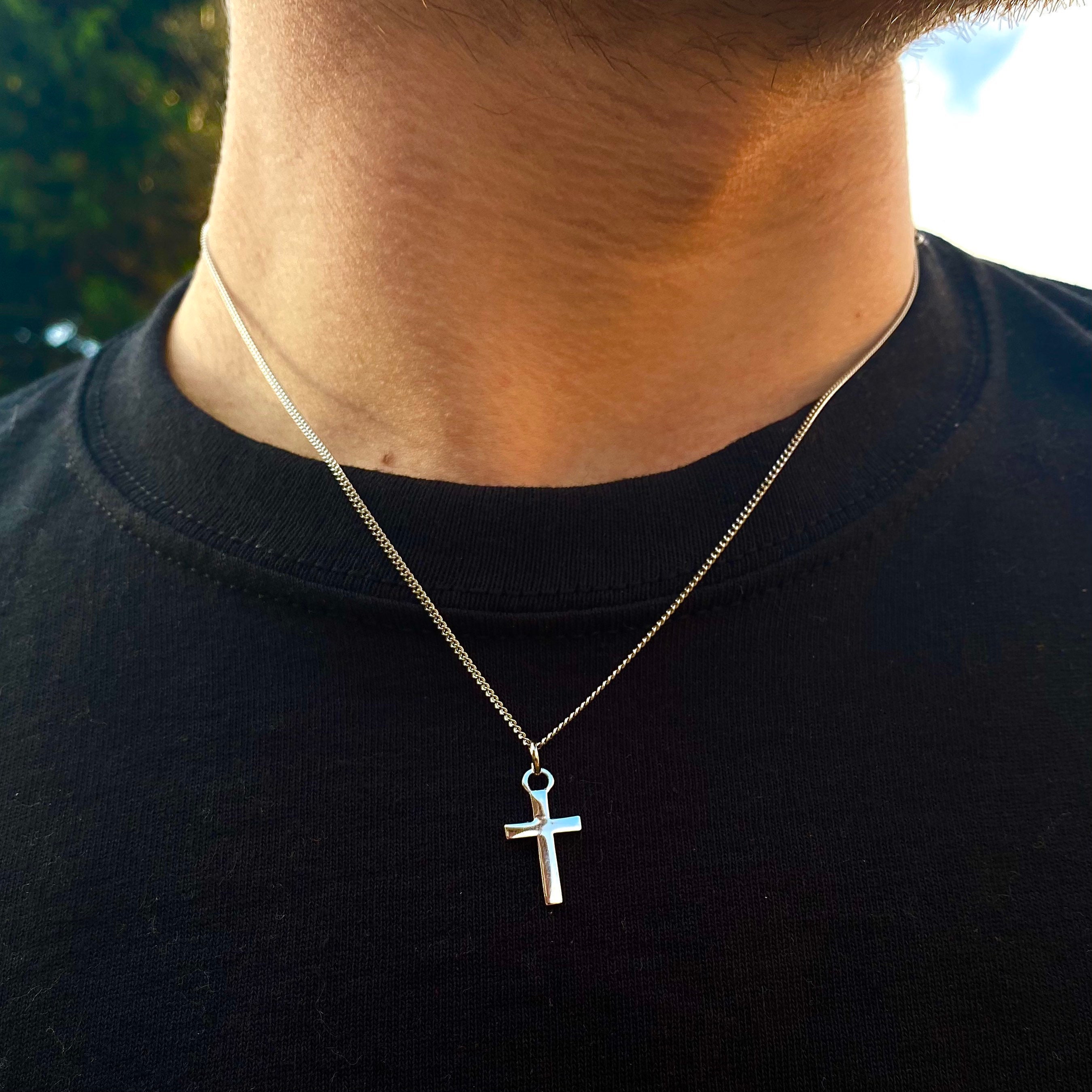 Sterling silver cross on chain