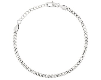 Bracelet Gourmette Pour Homme En Argent Massif 925 Torsadé - Qualité Premium - Neuf Avec étiquettes