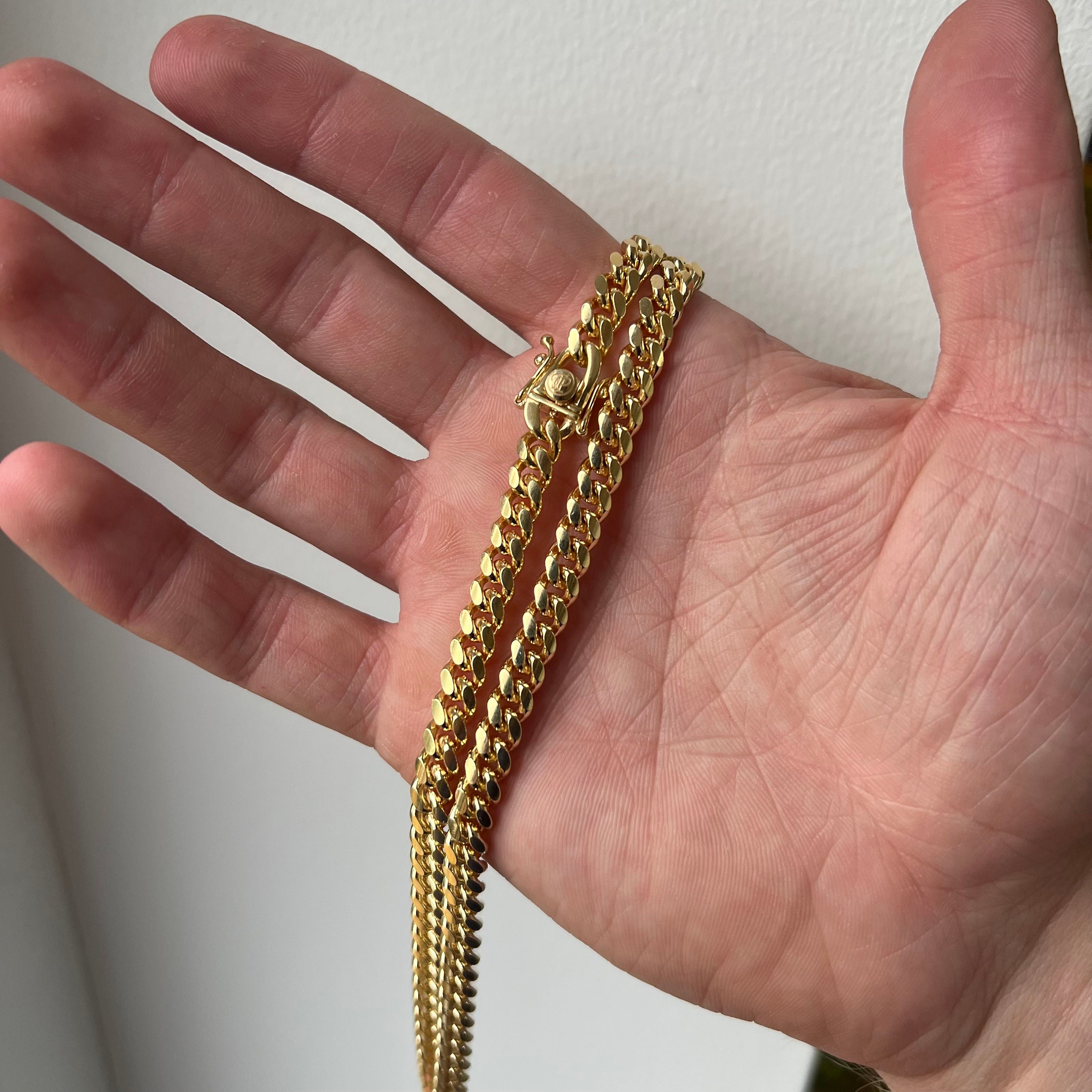 Thick 23K Gold Chain - Gold Miami Cuban Link Chain - Mens