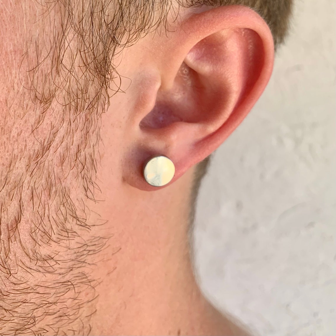 Silver Stud Earrings Mens Earrings Stainless Steel Silver Etsy