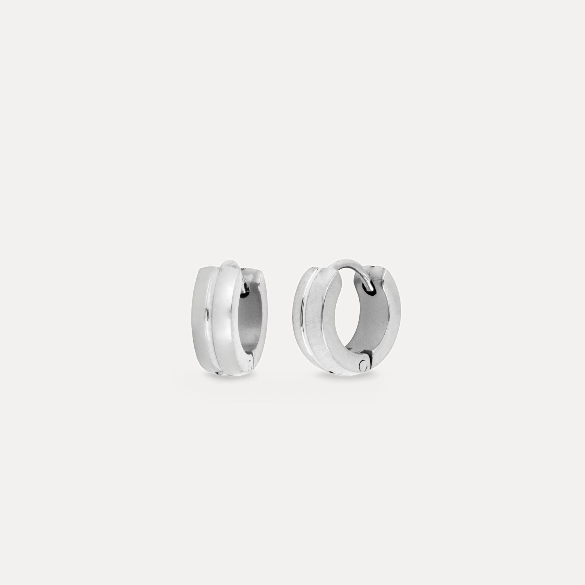 Orecchini A Cerchio Huggie In Acciaio Inossidabile – Da Uomo E Ragazzo, Classici E Lucidi, Diametro 12,5 Mm