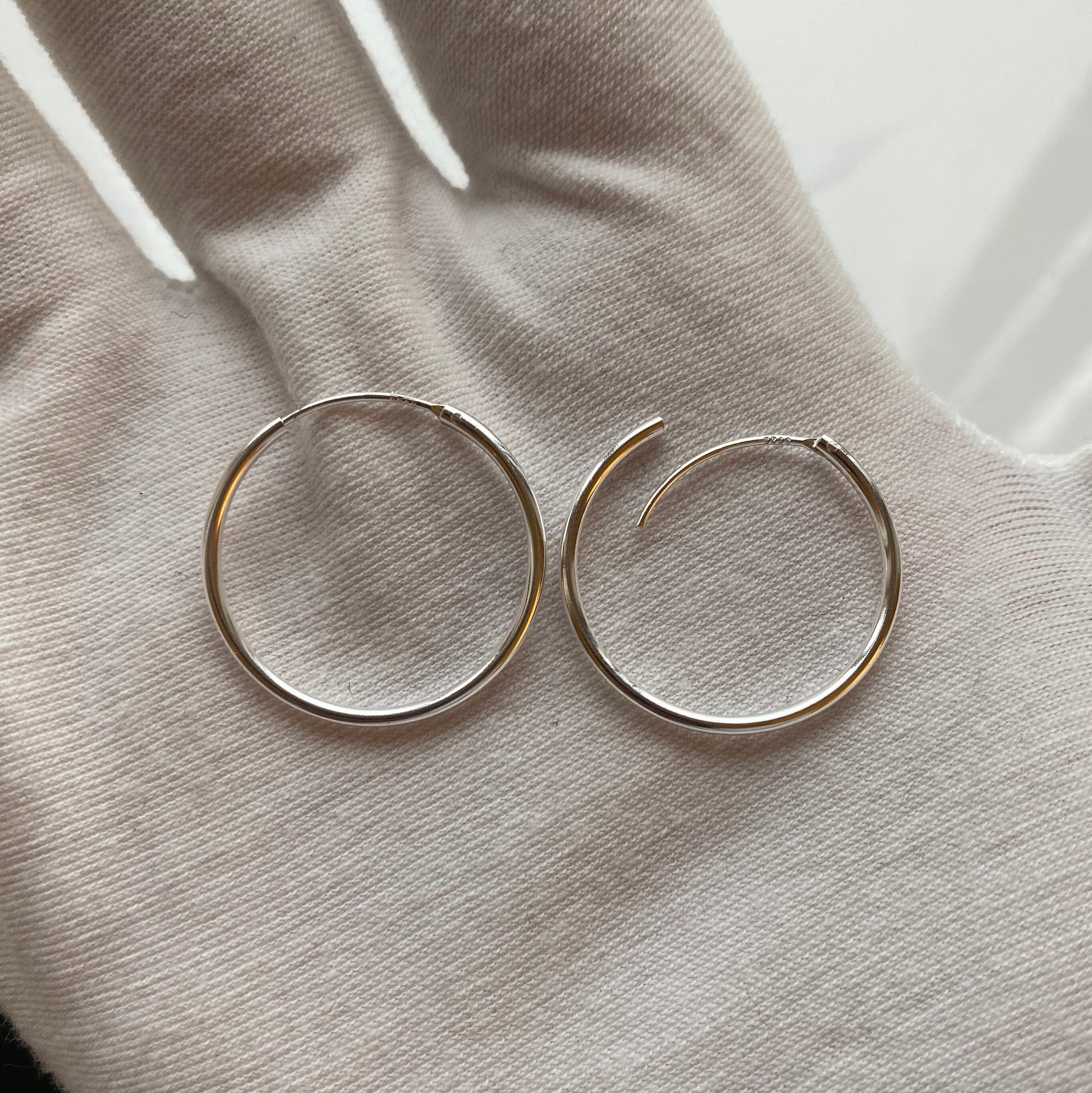 SILVER925 ROUND HOOP EARRINGS /シルバー/ピアス Sterling Silver Round Ear Hoops | Ear Hoops | Minimalist