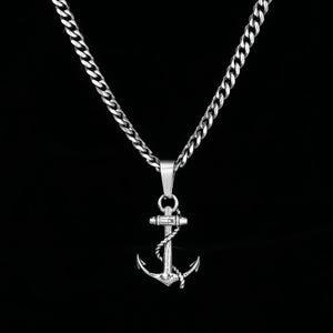Pendentif Ancre Marine En Acier Inoxydable Pour Homme - Avec Chaîne - Neuf Avec étiquettes