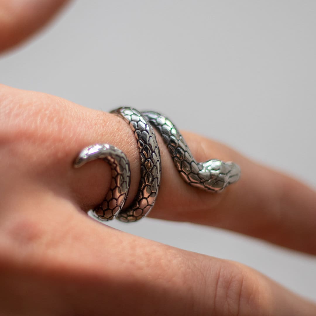 Silver Snake Ring, Mens Ring Silver, Strong Stainless Steel Silver Snake Ring, Mens Ring Silver, Strong Stainless Steel