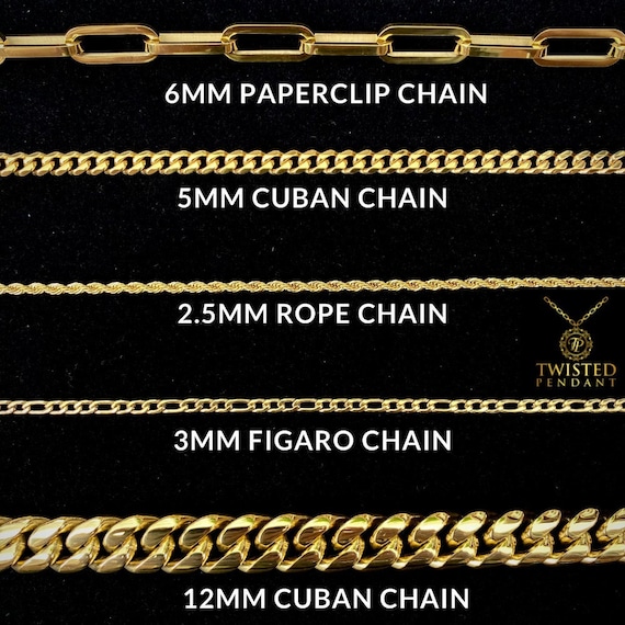18K Gold Necklace Mens Gold Chains Cuban Figaro Rope Chain Necklace For Men Mens Jewelry Gifts For Men By Twistedpendant