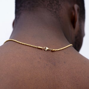 Gouden touw ketting, 18K gouden ketting ketting, heren gouden touw ketting, gouden kettingen voor mannen, gouden ketting mannen sieraden door Twistedpendant afbeelding 3