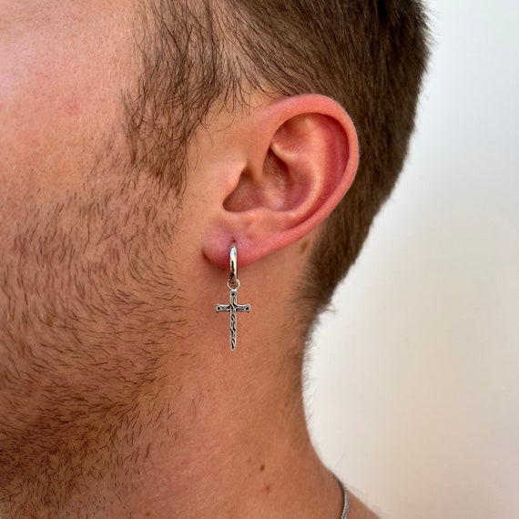 ONEFINITY Orecchini A Croce In Argento Sterling 925 - Pendenti Con Foglia Intrecciata E Zirconi, Regalo Natale Per Donna, Confezione Regalo Inclusa