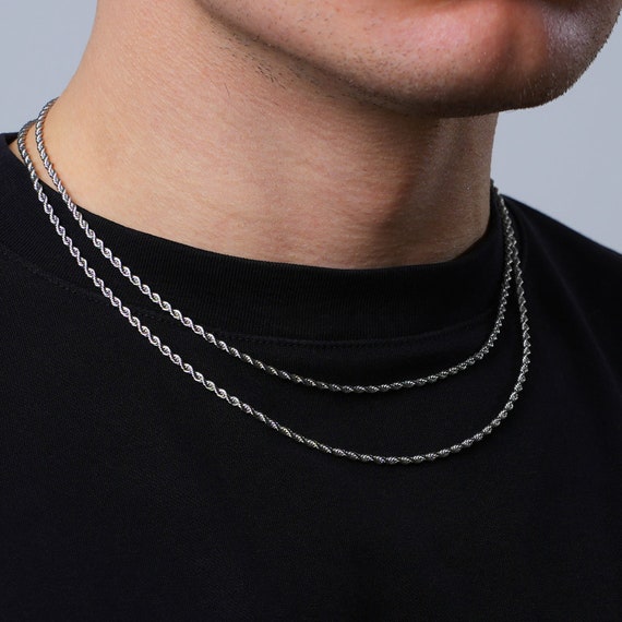 シルバー チェーンネックレス ステンレススチール