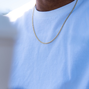 Gouden touw ketting, 18K gouden ketting ketting, heren gouden touw ketting, gouden kettingen voor mannen, gouden ketting mannen sieraden door Twistedpendant afbeelding 4