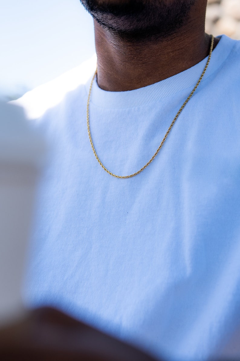 Gold Rope Chain, 18K Gold Chain Necklace, Mens Gold Rope Chain, Gold Chains for Men, Gold Necklace Men Jewelry By Twistedpendant image 4