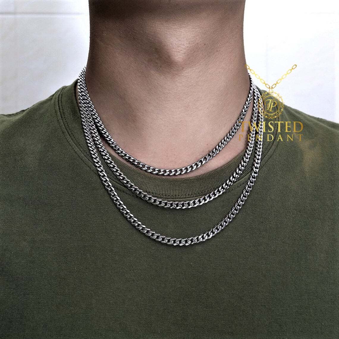 Mens Necklace Cuban Curb Chain 