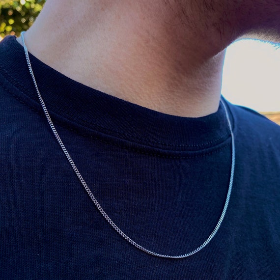 Silver chain on sale mens thin