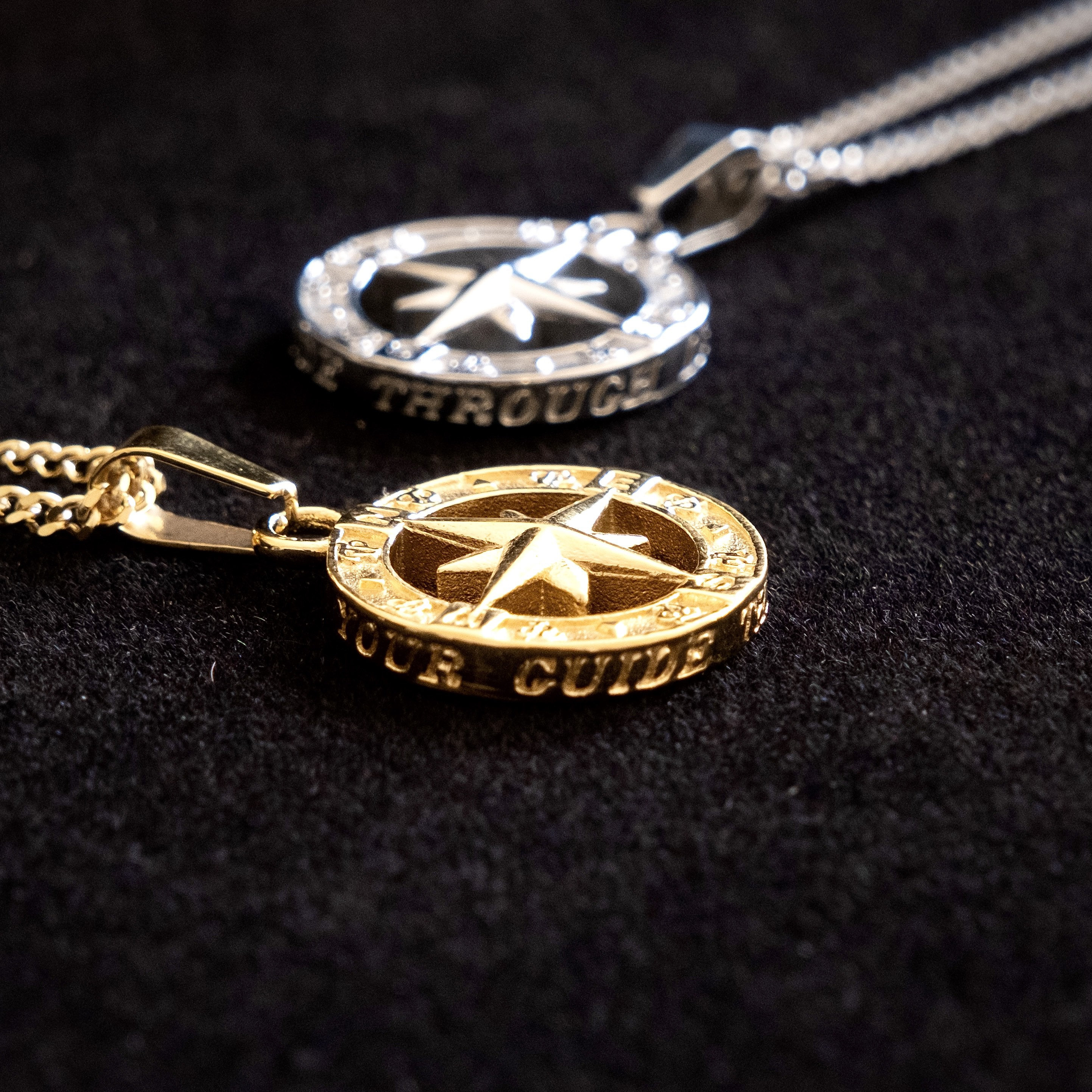 18K Gold Compass Necklace Gold North Star Pendant Mens Etsy UK