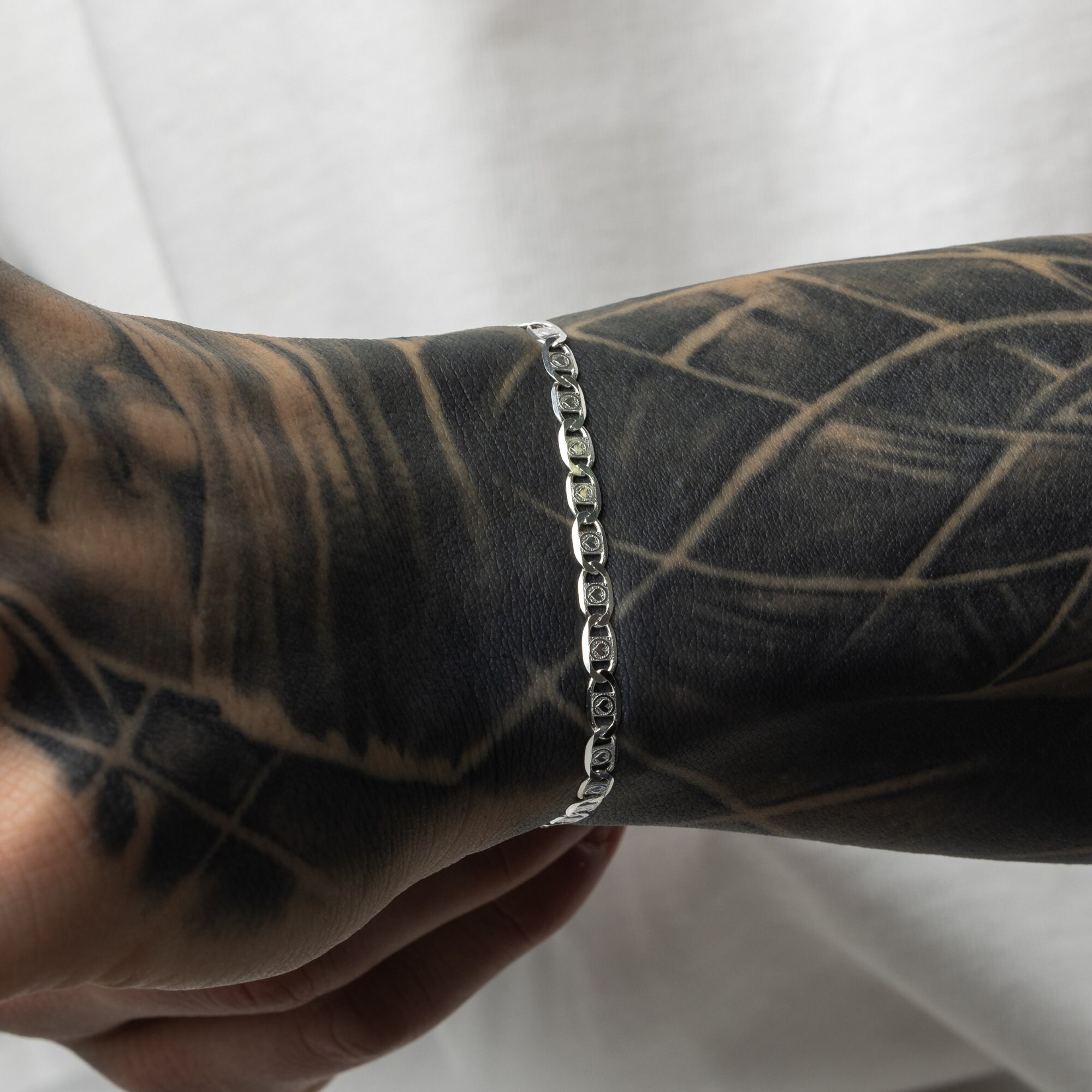 Valentino Bracelet, Mens Bracelet With Love Heart Engraving