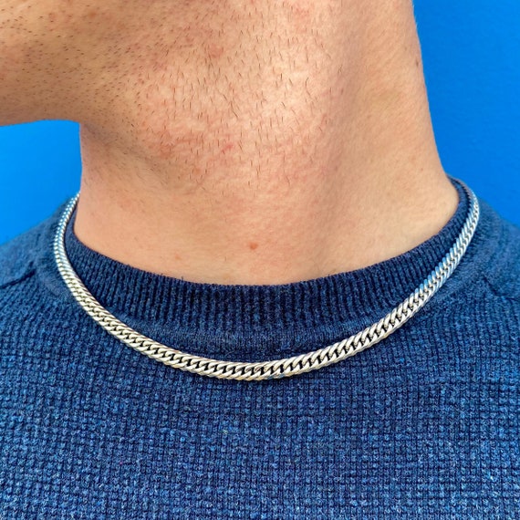 Collar de Plata 6mm Cadenas Cubanas para Hombre - Etsy España