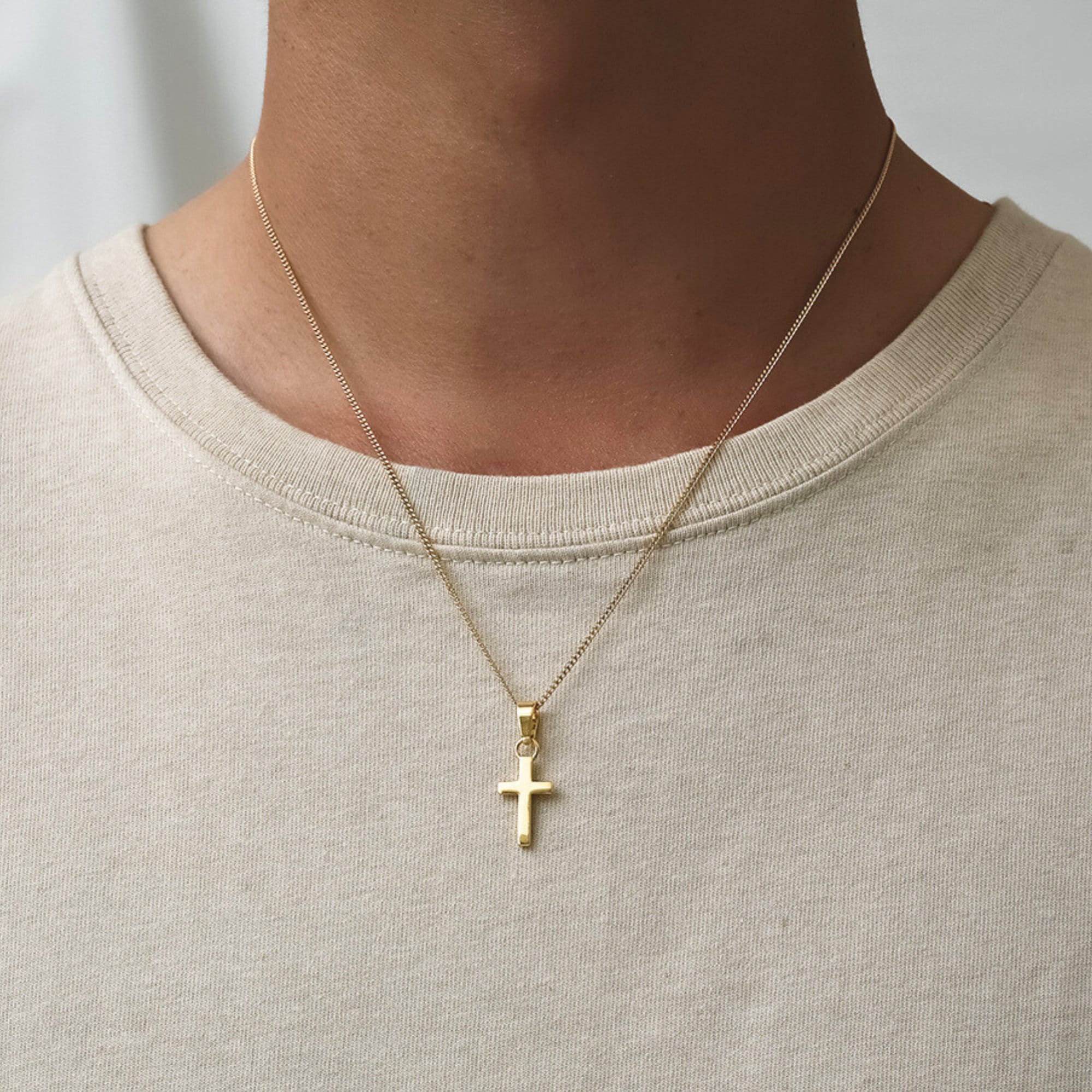 Jewow Gioielli Acciaio Inossidabile Uomo Croce Collana con Pendente 6mm larghezza catena